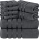 thumbnail image 1 of Juego de toallas Utopia Towels, 8 piezas, 600 g/m², algodón hilado en anillos, gris, 1 of 6