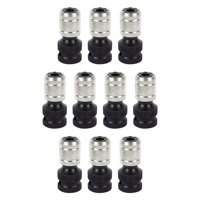 Ioensy - 10 Piezas Adaptador De Llave De Impacto De 1/2 Pulgada Telescópico Resistente Acero De Alto Carbono Negro Plateado