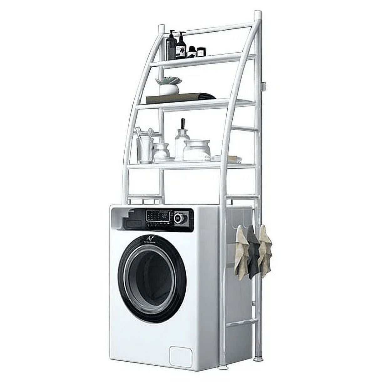 Leonimport - Organizador Repisa Estante Lavadora Baño Metálico Rack Color Blanco