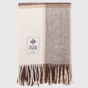 Zahr - Manta Tipo Chalón De Lana Azul