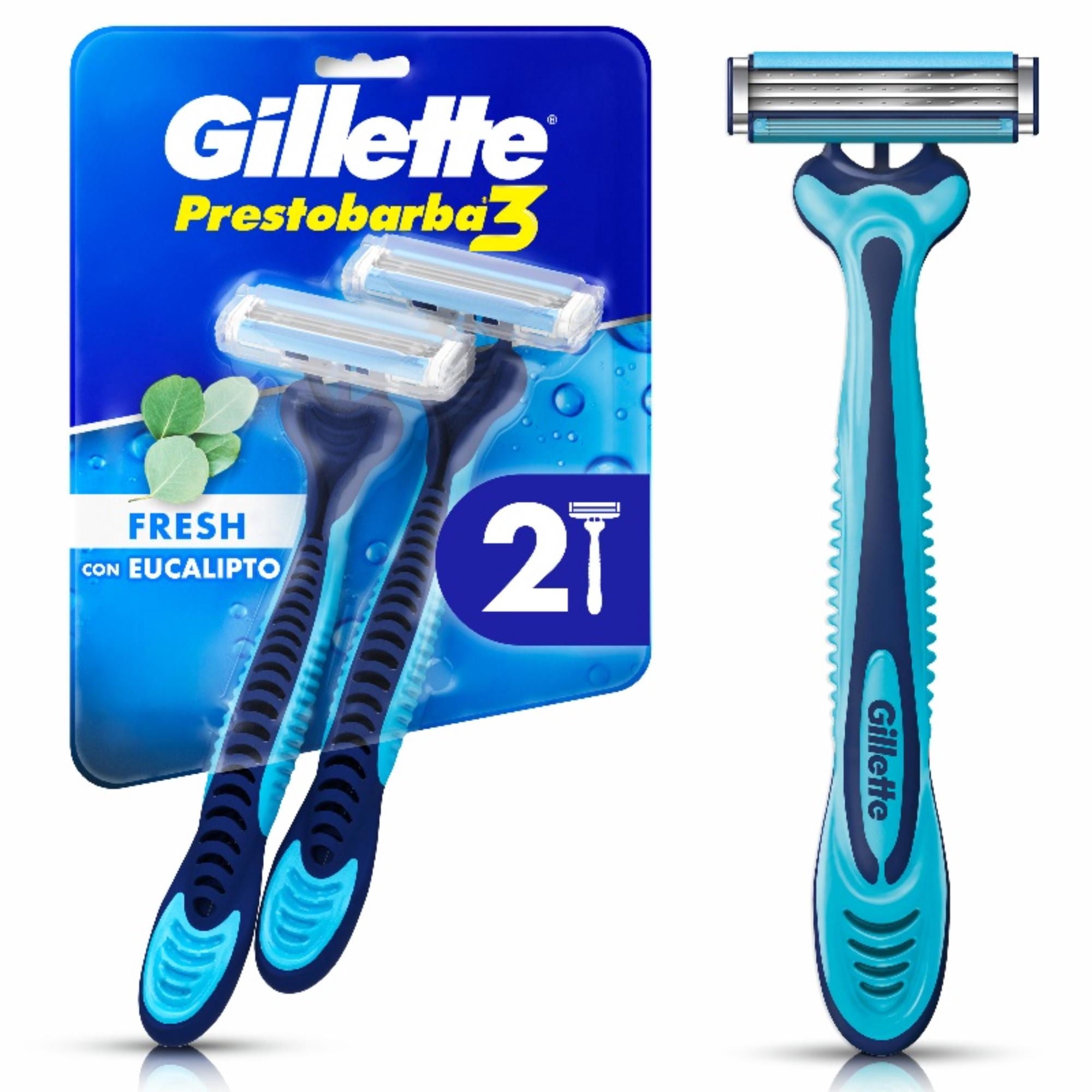 Máquina De Afeitar Prestobarba3 Fresh Con Eucalipto 2 Un Gillette