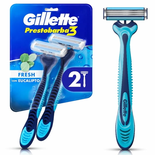 Máquina De Afeitar Prestobarba3 Fresh Con Eucalipto 2 Un Gillette
