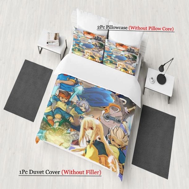 Fantasy Anime "Inazuma Eleven" Character Poster Pattern Three-Piece Set Soft And Comfortable Bedding Set