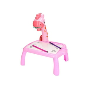 Importclick - Mesa Proyector Dibujo Aprendizaje Trazos Infantil Jirafa Rosado