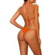 thumbnail image 3 of INSPIRE CHIC Conjunto de Bikini de Mujer con Lazo en el Cuello y Lados, Traje de Baño de Color Sólido con Copas Acolchadas Removibles y Tirantes Ajustables, Pequeño Naranja Fluorescente, 3 of 5