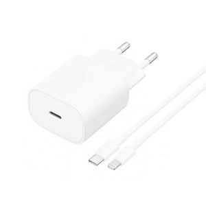 Cargador Super Rápido 25W + Cable De Carga Iphone 1 Mt Levo Blanco