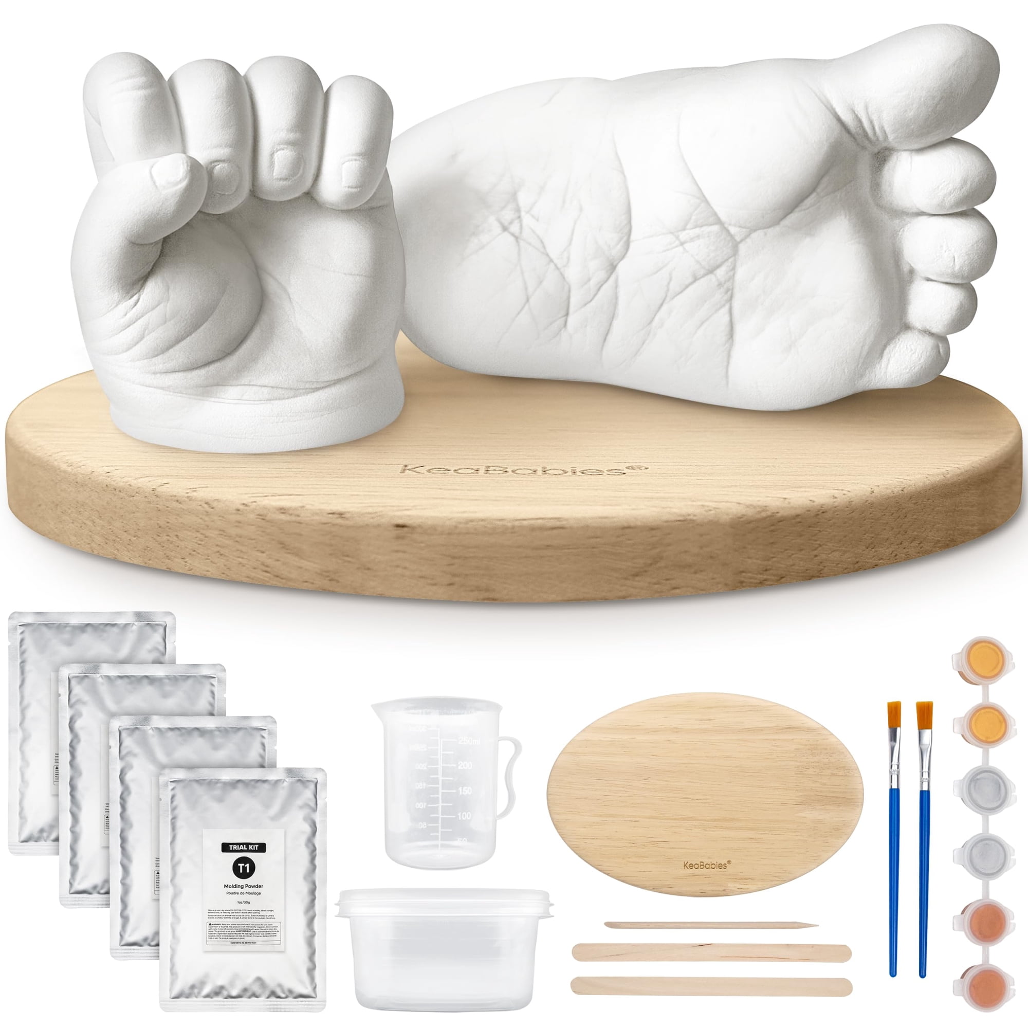 Kit De Moldes Para Manos Y Pies De Bebé Keababies 3d Con Base Ovalada