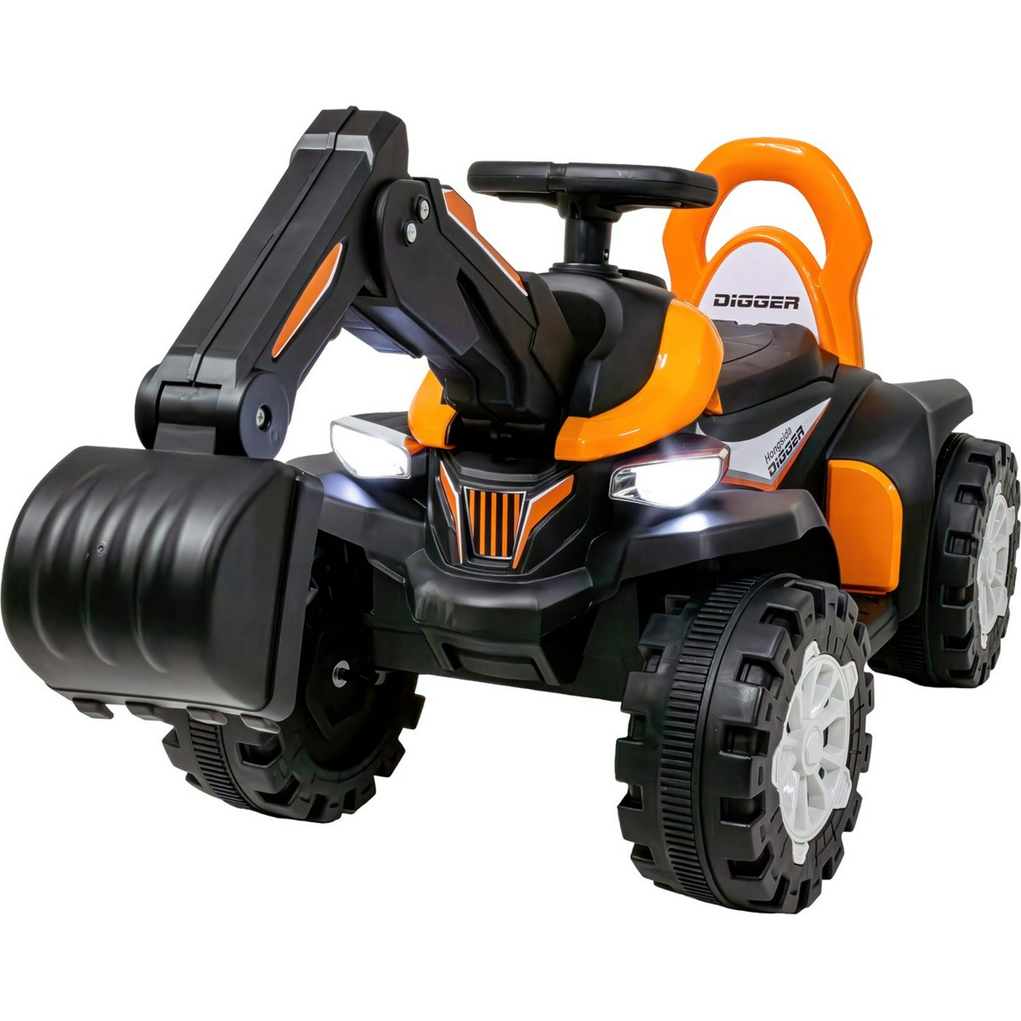 Little Monkey - Excavadora Montable Eléctrica 6v Niño Naranja Musical Luz