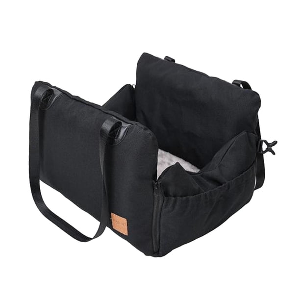 Asiento de coche para perros, bolsa de transporte para mascotas, sofá nido con almohadilla extraíble portátil, cómodo asiento elevador antideslizante Negro