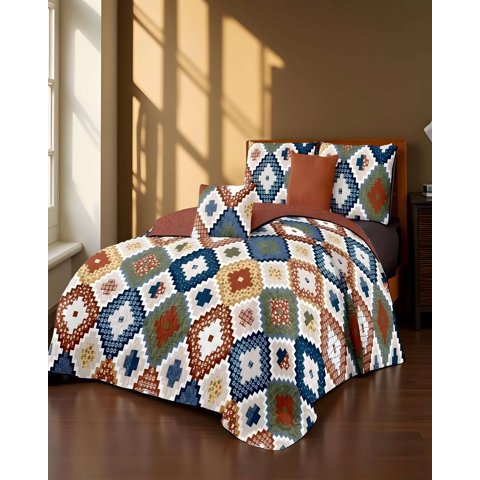 Genérico - Cubrecama Con Diseños King 250 X 270 Cm + 2 Almohadas P10