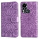 thumbnail image 3 of Funda tipo cartera FOXDOCK para Infinix Hot 11s , diseño girasol en relieve, cuero PU, cierre magnético, soporte y tarjetero, 3 of 5