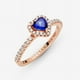 thumbnail image 4 of Anillo Pandora Corazón Elevado Azul Brillante Rosa Chapado En Oro 14k Talla 6, 4 of 6