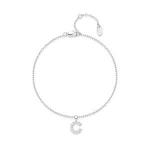 Pulsera Heshpaws S925 Sterling Silver Inicial A-Z Plata
