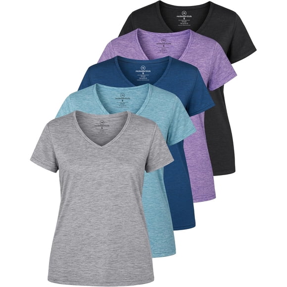 Poleras Real Essentials 5 Pack Dry Fit Cuello V