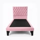 thumbnail image 1 of Cama 1.5 Plaza PREMIUM Capitone ROSADA en Felpa, 1 of 4