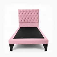 Home V Ele - Cama 1.5 Plaza Premium Capitone Rosada En Felpa