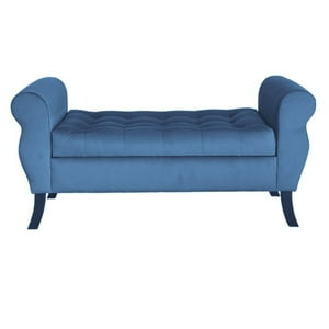 Tapiceria Moderna - Banqueta Baul Diva Color Azul Petroleo