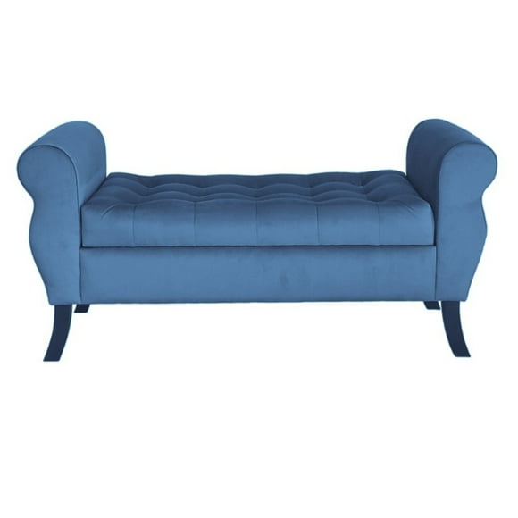 Banqueta Baul Diva Color Azul Petroleo
