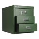 thumbnail image 2 of Cajonera Bisley de 3 cajones de acero para escritorio, verde oliva, 2 of 5