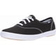 thumbnail image 1 of Zapatillas Keds Champion de lona negra con cordones para mujer, 5 anchas, 1 of 8