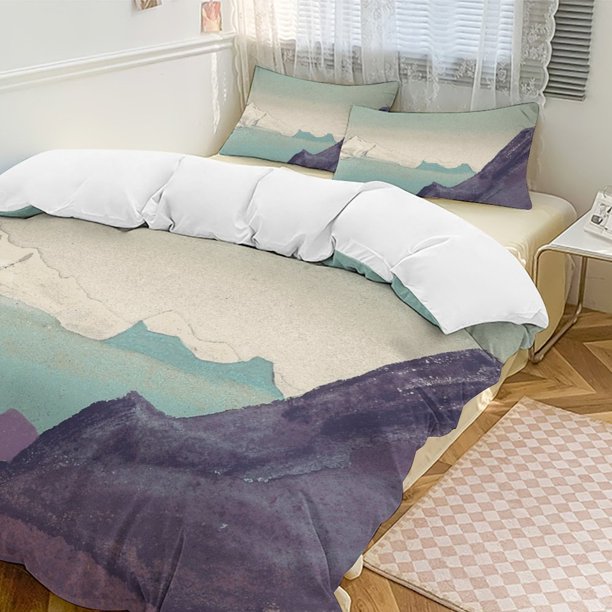 Oil Painting Style 3-Piece Twin Bed Set - Includes 1 Single Comforter And 2 Pillowcases Bedding - Fade Resistant Microfiber - Oil Painting Style