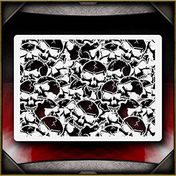 Plantilla AirSick Stencil 26 cm x 19 cm Fondo de Calaveras