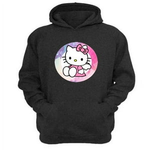 Genérico - Polerón Canguro Gatita Kitty Gris Oscuro Talla Xs Unisex