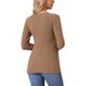 thumbnail image 3 of INSPIRE CHIC Suéteres de Manga Larga para Mujer Cuello Redondo Tops de Punto Elástico Otoño Invierno Camisa Casual M Marrón, 3 of 6