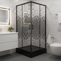 Joytek - Shower Door Recto Style Negro 80X80X198 Cm (Incluye Receptáculo)
