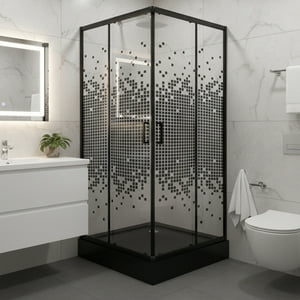 Joytek - Shower Door Recto Style Negro 80X80X198 Cm (Incluye Receptáculo)