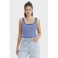 Fashionspark - Polera Mujer Escote Cuadrado Azul- Ll