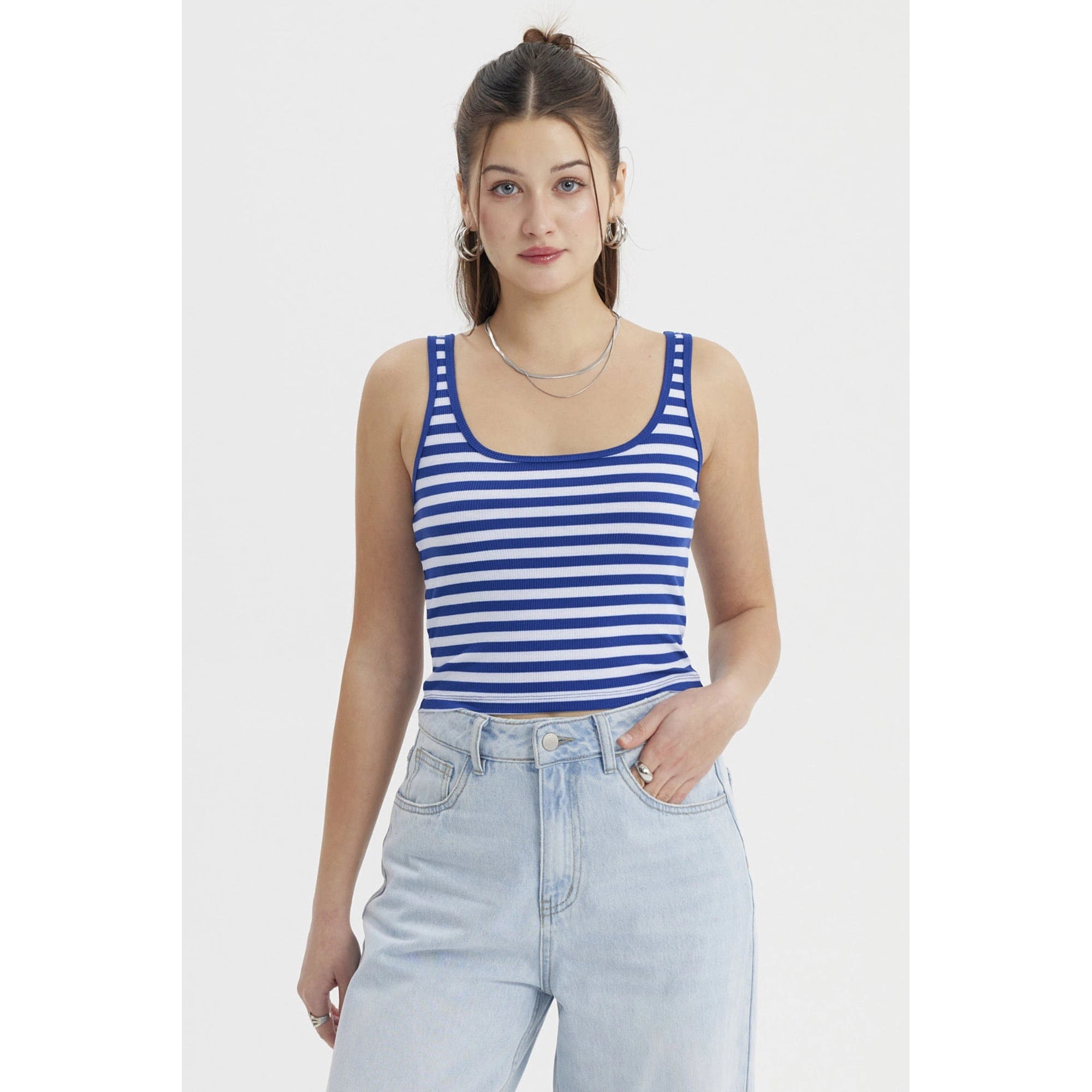 Fashionspark - Polera Mujer Escote Cuadrado Azul- Ll