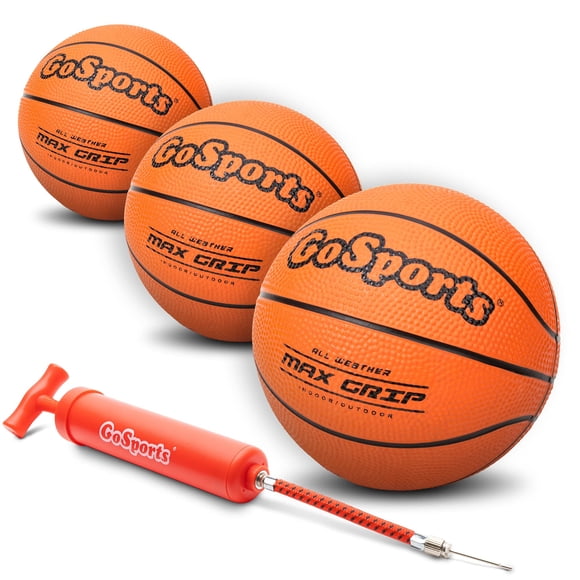 Baloncesto GoSports Mini de 5 pulgadas con bomba, paquete de 3 para niños y adultos