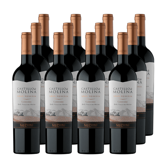 Vino Castillo de Molina Gran reserva Carmenere 750cc x12