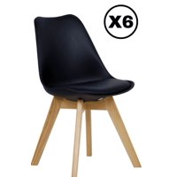 Moadchile - Pack 6 Sillas Tulip Negras