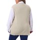 thumbnail image 3 of Agnes Orinda Conjuntos de Halloween para Mujeres Tallas Grandes Chaleco de Suéter de Punto Acanalado Cuello en V Sin Mangas Dobladillo Dividido Casual Jersey Tops de Tanque 2X Beige, 3 of 6