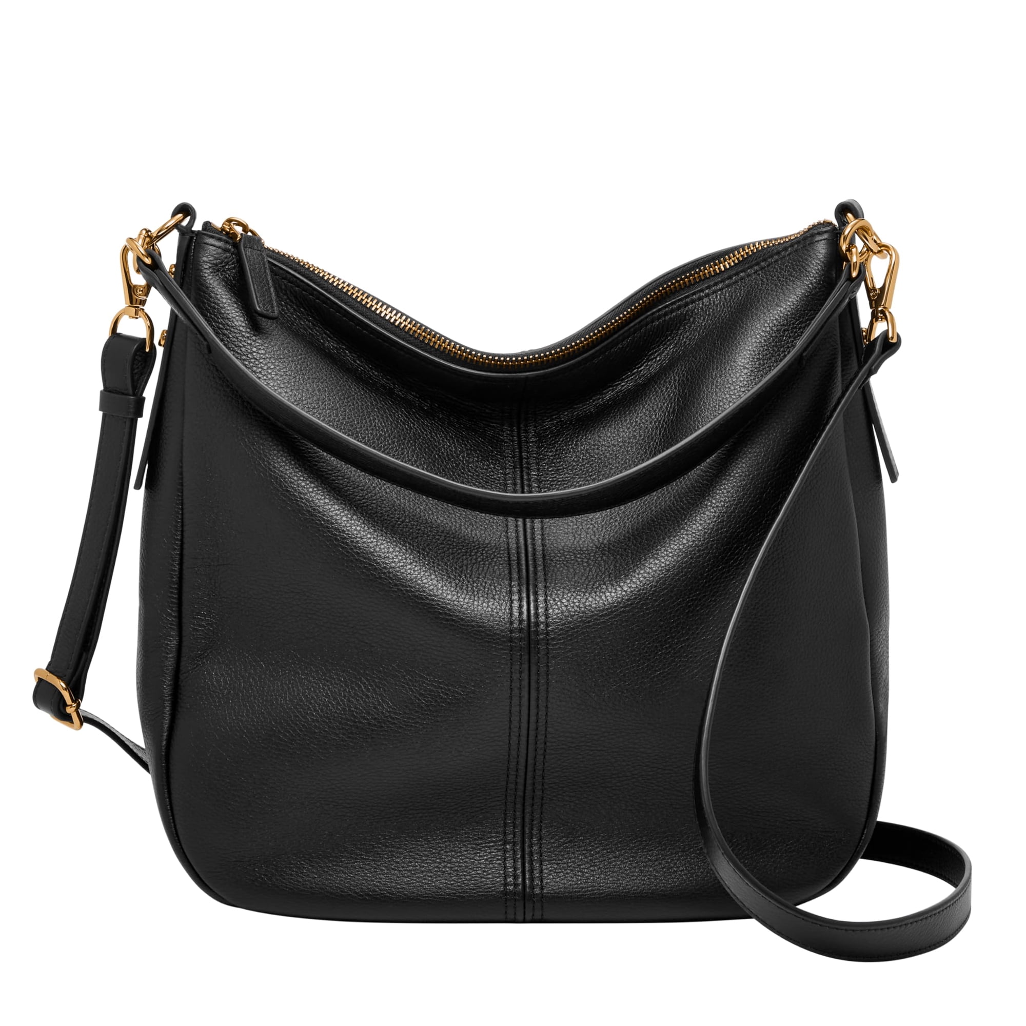 Bolso Hobo De Cuero Jolie Fossil Negro Para Mujer