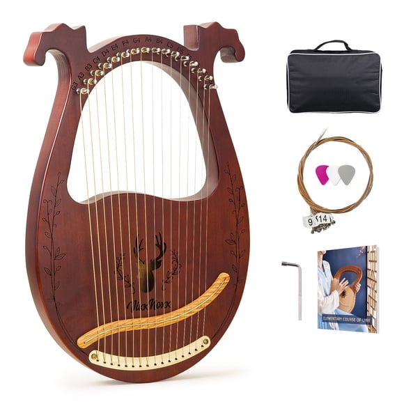 Arpa para lira VixxNoxx, arpa para lira, 16 cuerdas, caoba, con accesorios