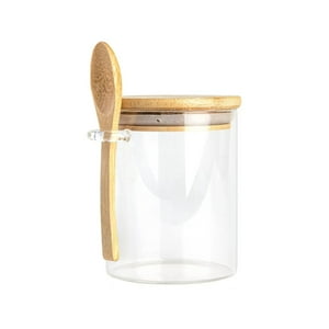 Disparo - Frasco Contenedor Hermetico Vidrio 700Ml 10Cm Redondo Cuchara