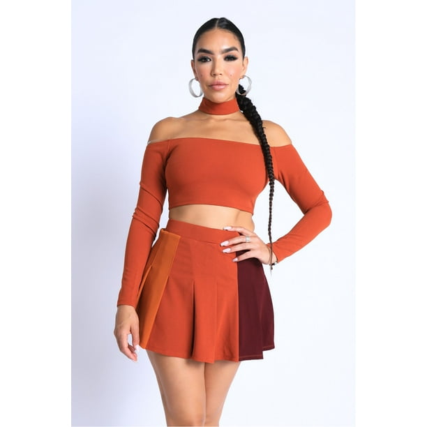 Conjunto de Top con Hombros Descubiertos y Gargantilla