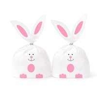 Pasteleriuscl - Pack X100 Bolsas De Plástico Para Dulces De Pascua Bolsas De Regalos Para Niños Rosa 22X13Cm