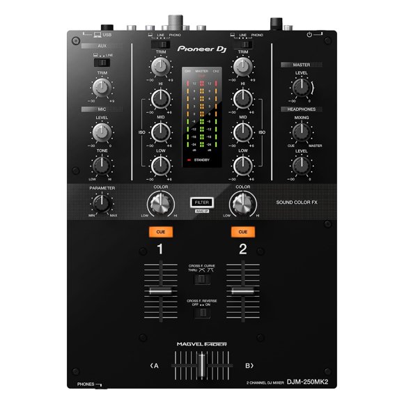 Mezclador DJ Pioneer DJ DJM-250MK2 de 2 canales con interfaz USB