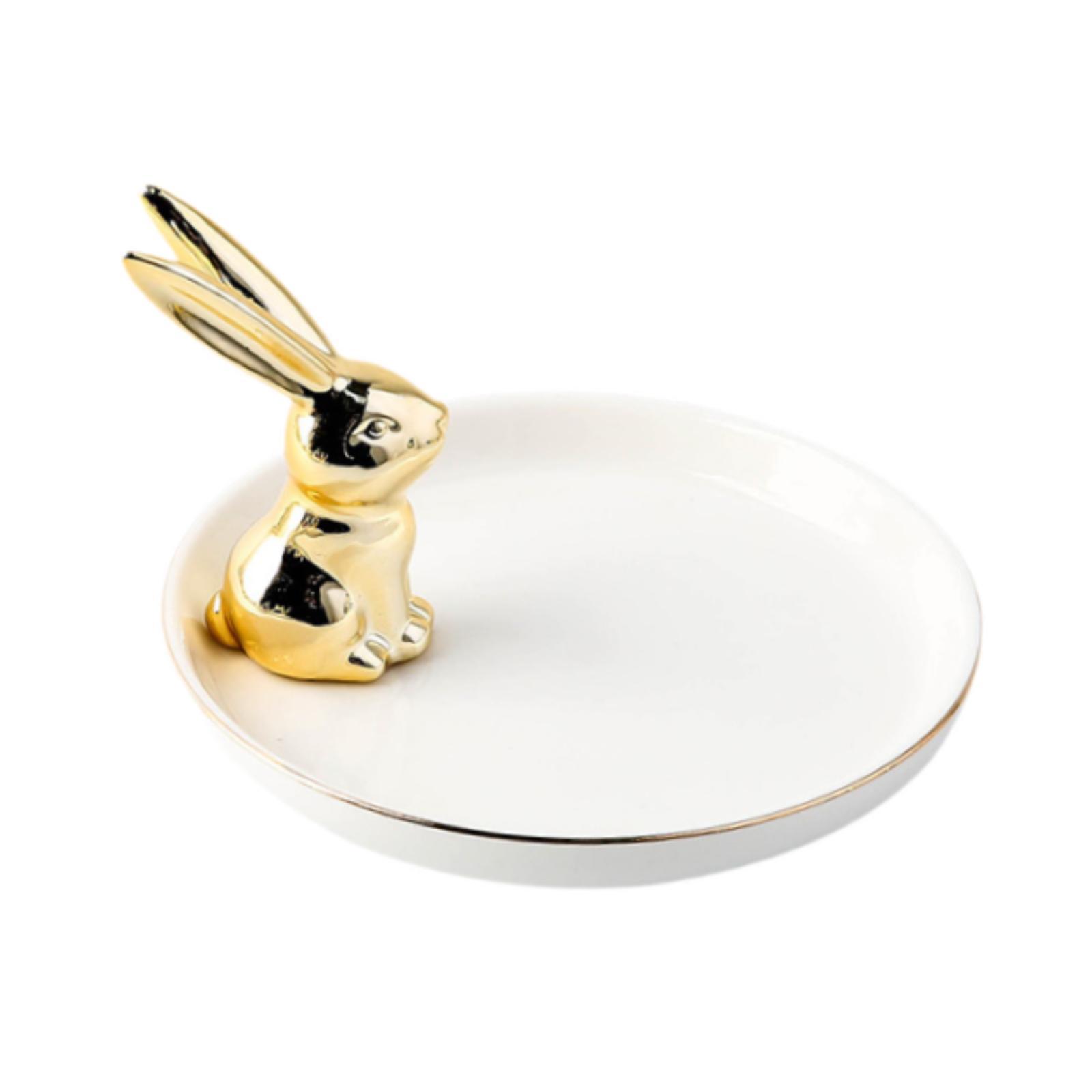 Magideal - Bandeja De Joyería, Soporte Para Anillos, Bandeja De Joyería, Bandeja De Almacenamiento De Joyería De Escritorio, Placa De Joyería Para Llaveros, Puls Conejito