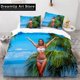 thumbnail image 1 of Bikini Beach Bedding Set Sexy Buttocks Girl Duvet Cover Microfiber Hawaii Holiday Scenery Comforter Cover For Boy Girl, 1 of 5