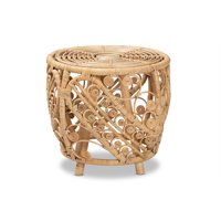 Mesa Auxiliar Baxton Studio Saranna Modern Bohemian Rattan