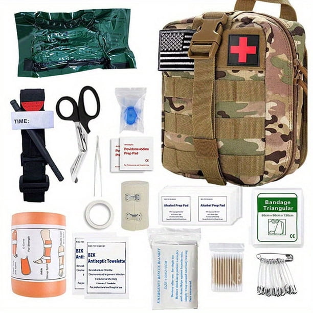 Tactical Trauma Survival First Aid Kit, Outdoor Tourniquet Bandage Emergency Supplies Kits For Camping, Boating, Hunting, Hiking, Home, Car, Earthquakes, Adventures