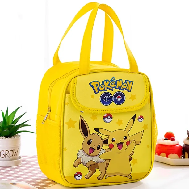 HOT Kuromi Pikachu Pokémon Lunch Bag for Primary School Students Thickened Box Bag Cartoon Cute Hand Bag Lunch Box Bag