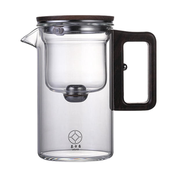 Tetera de vidrio de borosilicato alto, máquina de té floreciente, infusor extraíble para regalos de té de oficina para hombres y mujeres, tetera con 730ml Claro
