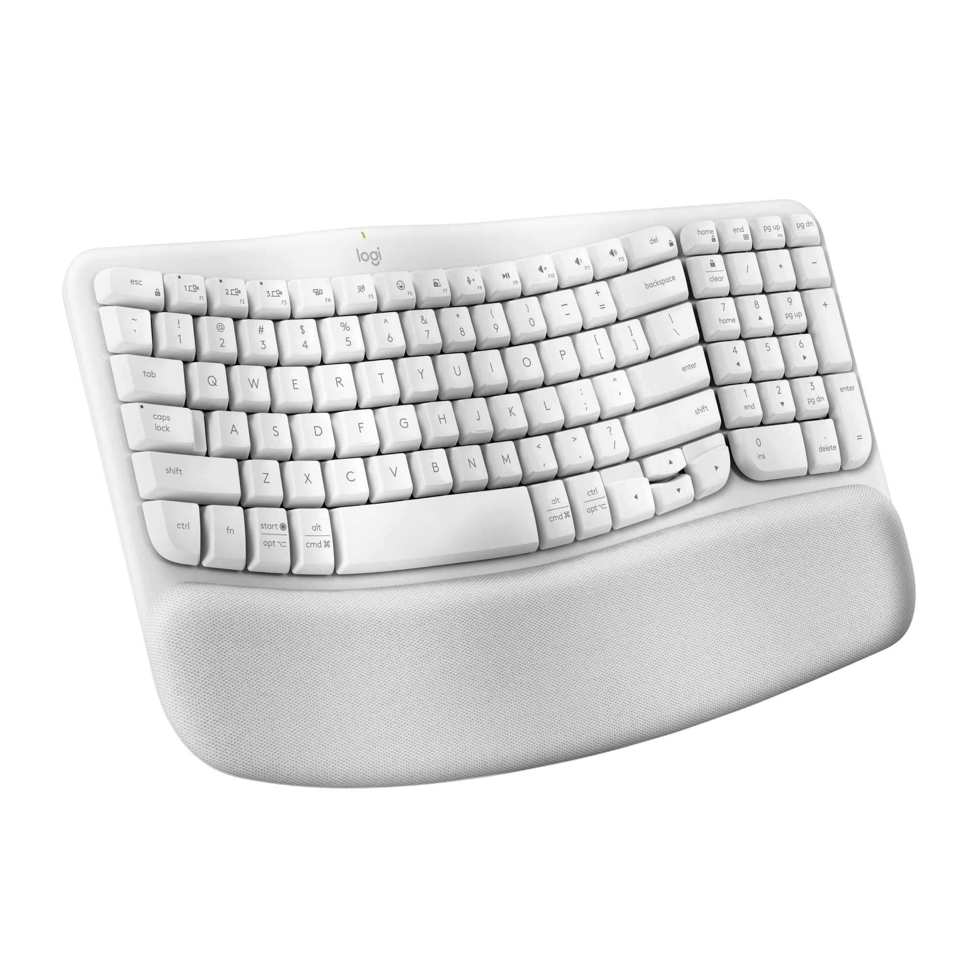 Teclado Ergonómico Inalámbrico Logitech Wave Keys Blanco Roto