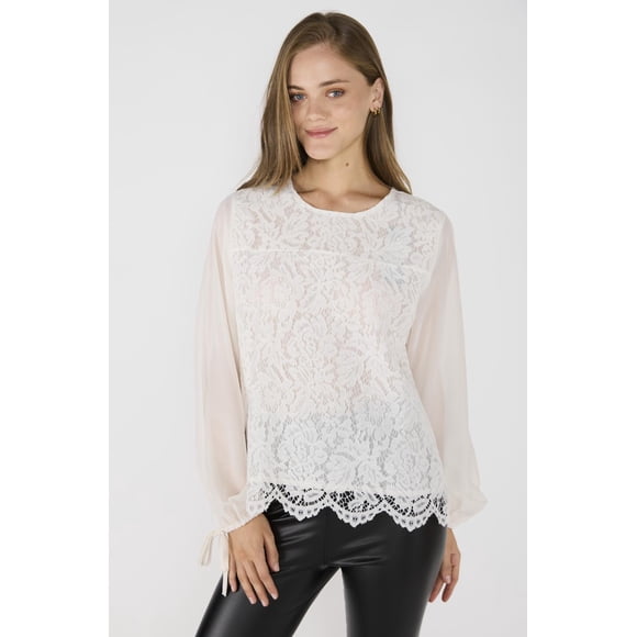 Blusa Romántica Guadalupe Crudo crema L